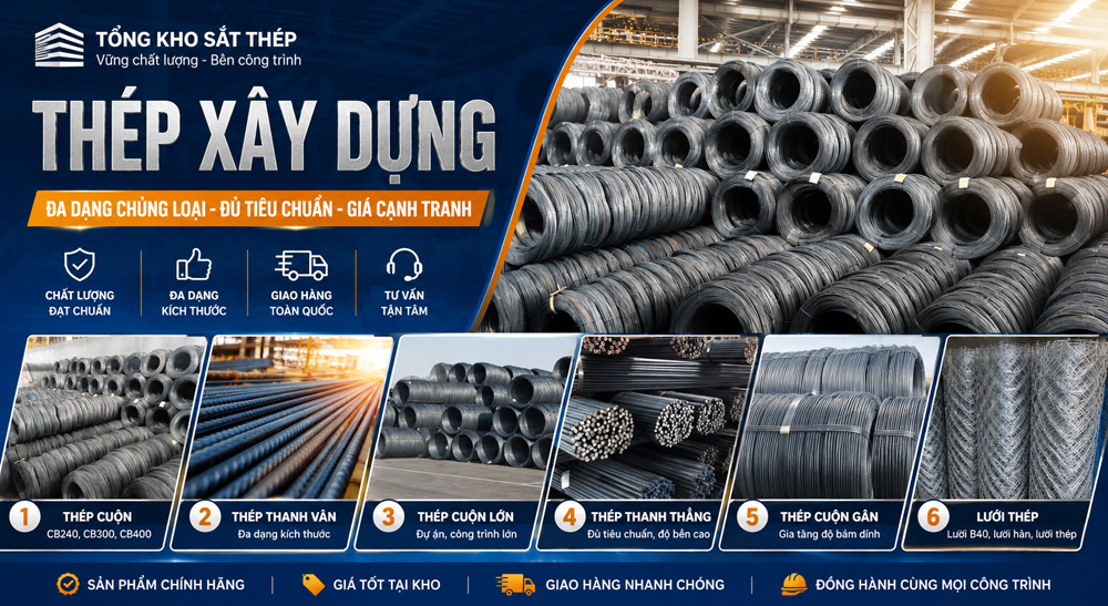 Thép Hình H, I, U, V — Phân Loại Và Ứng Dụng Trong Kết Cấu Công Trình