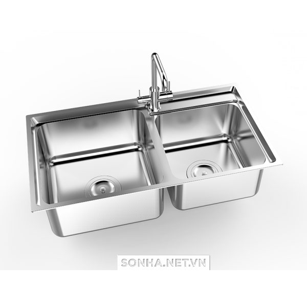 Chậu rửa cao cấp Sơn Hà S80 Inox 304 (800x440x220 mm)