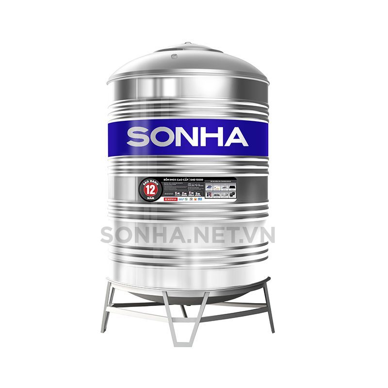 Bồn nước inox 1500L đứng Sơn Hà (Φ1140)