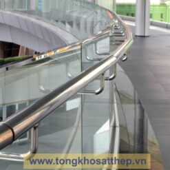 Ống inox tròn trang trí lan can kính