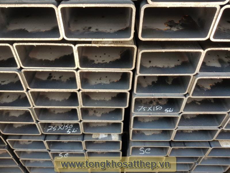 Ống thép hộp chữ nhật 75 x 150 tổ hợp hàn - tongkhosatthep.vn